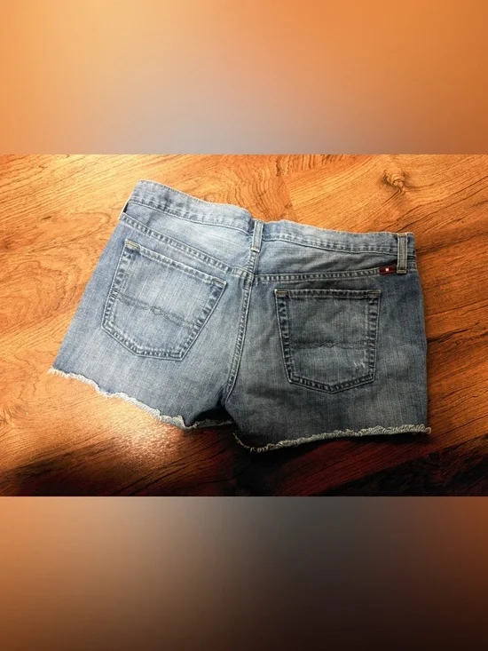 Lucky Brand Cut Off Denim Shorts Sz 6 Distressed Low Rise Y2K Festival Summer - Picture 4 of 4